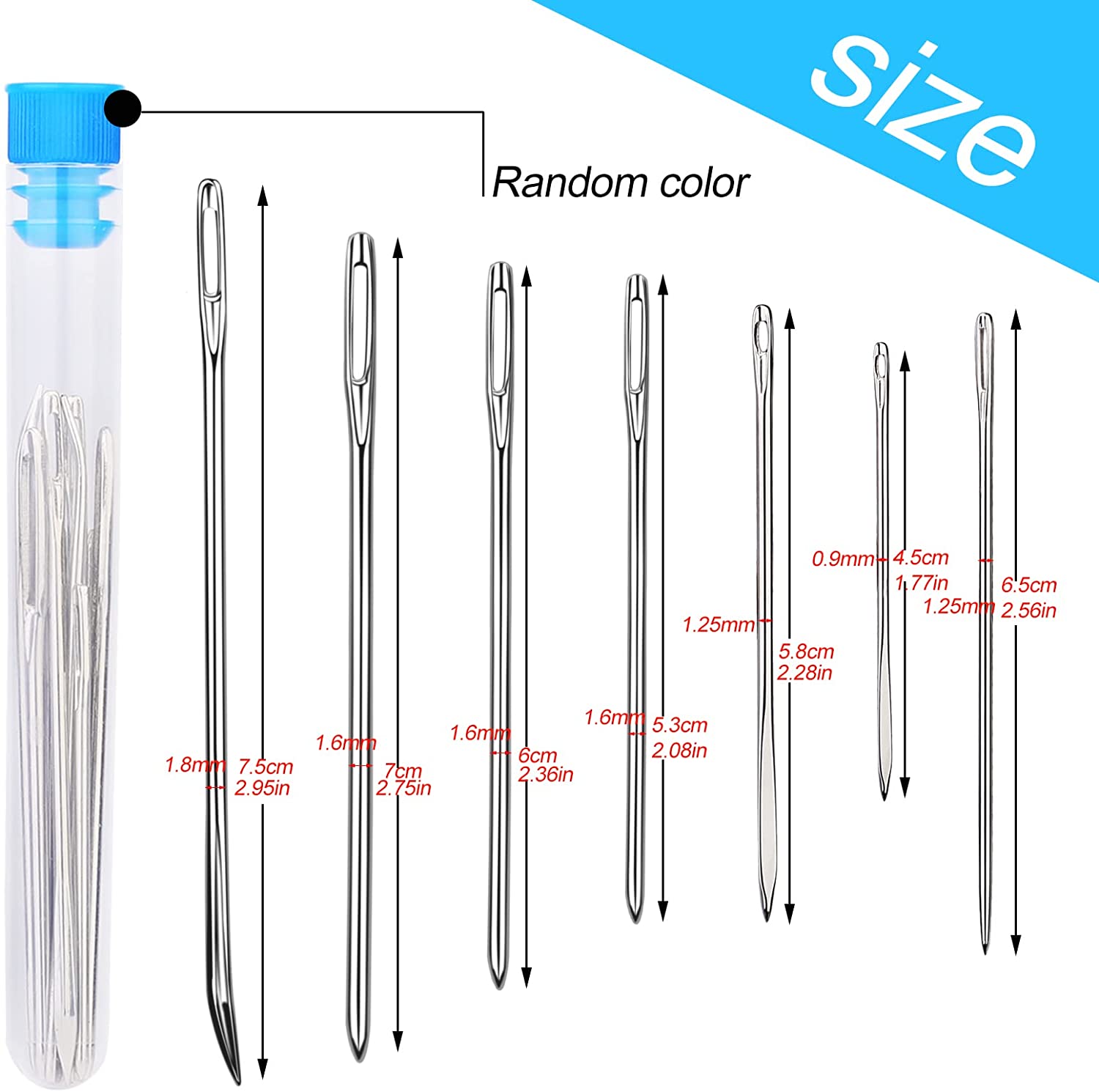 16 Pcs Leather Sewing Needles,Heavy Duty Sewing Needles Kit Include Leather  Triangular Needle, Sack Needle, Hand Sewing Needle,Leather Needles for